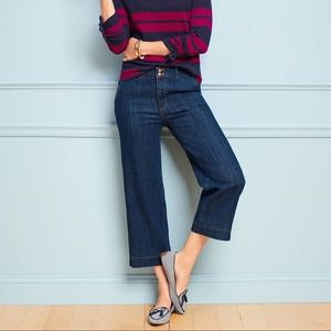 Talbots High Waist Wide Cropped Jeans
